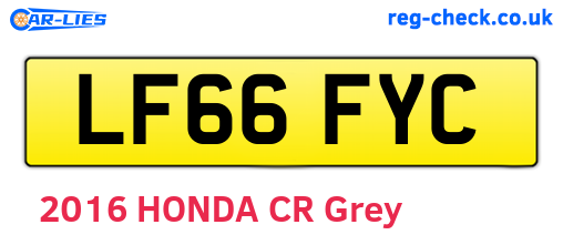 LF66FYC are the vehicle registration plates.