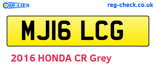 MJ16LCG are the vehicle registration plates.