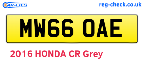 MW66OAE are the vehicle registration plates.