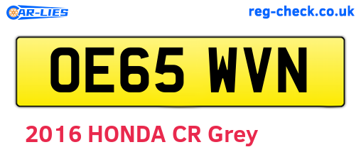 OE65WVN are the vehicle registration plates.