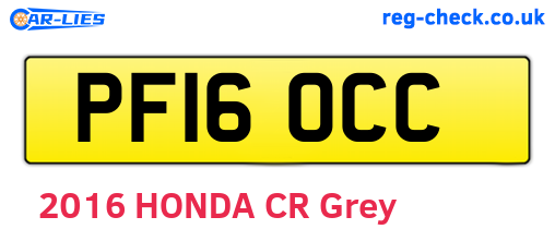 PF16OCC are the vehicle registration plates.