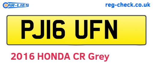 PJ16UFN are the vehicle registration plates.