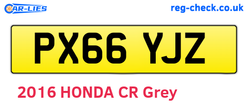 PX66YJZ are the vehicle registration plates.