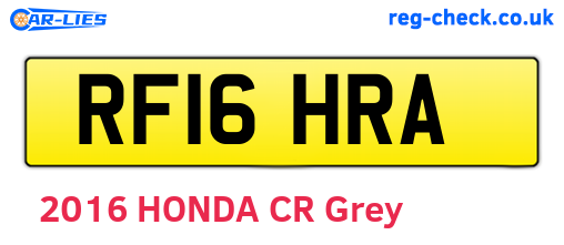 RF16HRA are the vehicle registration plates.