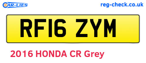 RF16ZYM are the vehicle registration plates.