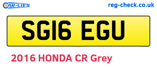 SG16EGU are the vehicle registration plates.