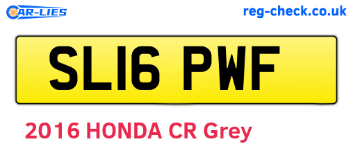 SL16PWF are the vehicle registration plates.