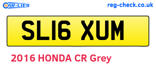 SL16XUM are the vehicle registration plates.