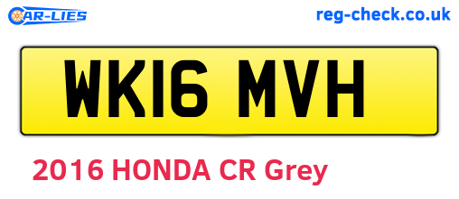 WK16MVH are the vehicle registration plates.