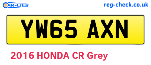 YW65AXN are the vehicle registration plates.
