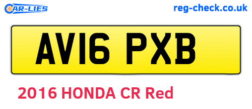 AV16PXB are the vehicle registration plates.