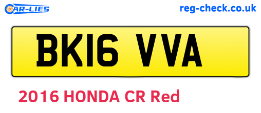 BK16VVA are the vehicle registration plates.