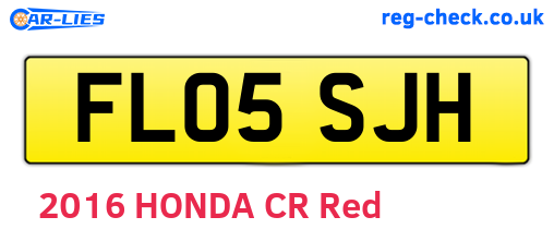 FL05SJH are the vehicle registration plates.
