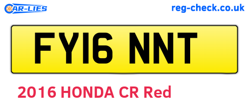 FY16NNT are the vehicle registration plates.