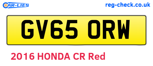 GV65ORW are the vehicle registration plates.