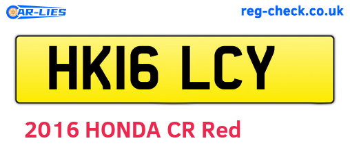 HK16LCY are the vehicle registration plates.