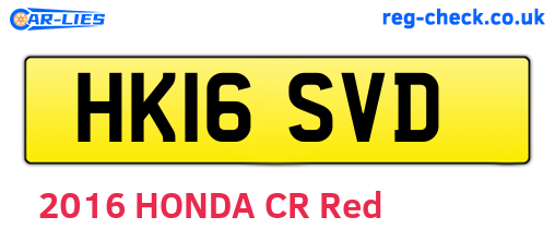 HK16SVD are the vehicle registration plates.