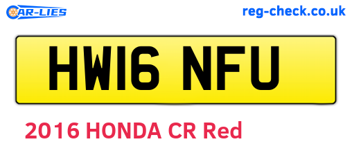 HW16NFU are the vehicle registration plates.