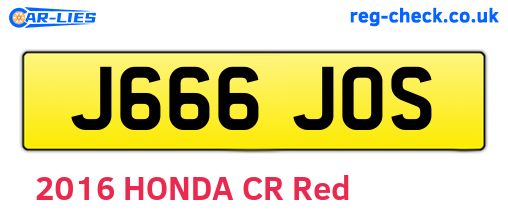 J666JOS are the vehicle registration plates.