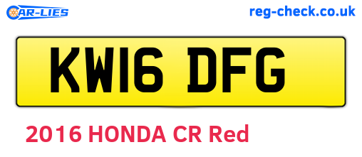 KW16DFG are the vehicle registration plates.