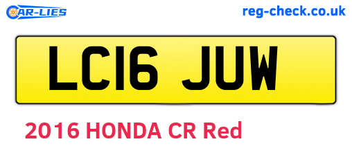 LC16JUW are the vehicle registration plates.