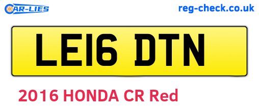 LE16DTN are the vehicle registration plates.