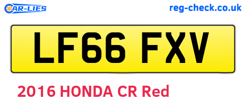 LF66FXV are the vehicle registration plates.