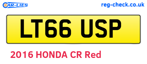 LT66USP are the vehicle registration plates.