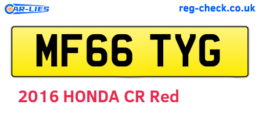 MF66TYG are the vehicle registration plates.