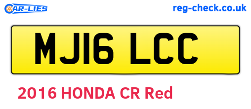 MJ16LCC are the vehicle registration plates.