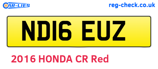 ND16EUZ are the vehicle registration plates.