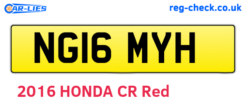 NG16MYH are the vehicle registration plates.