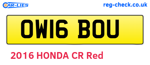 OW16BOU are the vehicle registration plates.