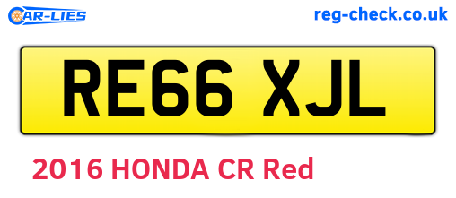 RE66XJL are the vehicle registration plates.