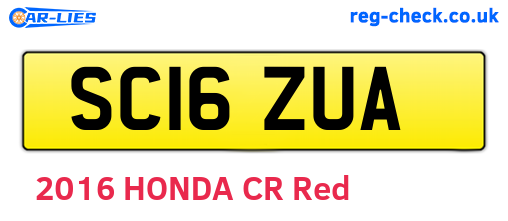 SC16ZUA are the vehicle registration plates.