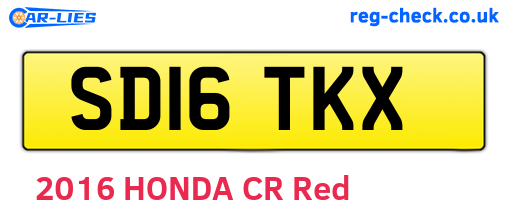SD16TKX are the vehicle registration plates.