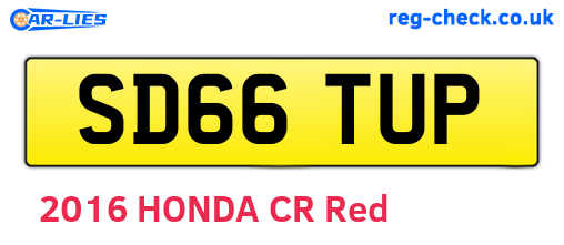 SD66TUP are the vehicle registration plates.