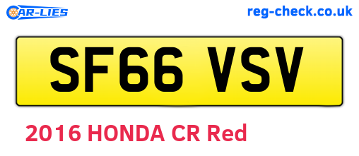 SF66VSV are the vehicle registration plates.