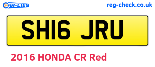 SH16JRU are the vehicle registration plates.