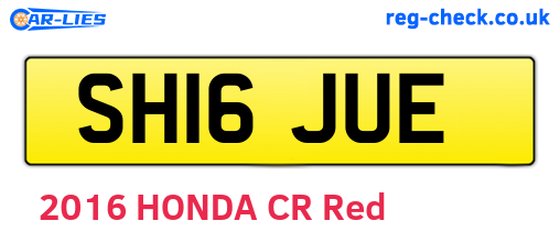SH16JUE are the vehicle registration plates.