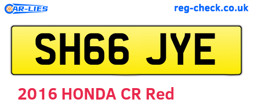 SH66JYE are the vehicle registration plates.