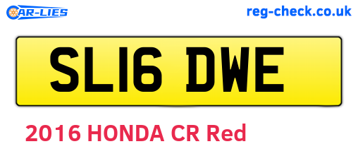 SL16DWE are the vehicle registration plates.