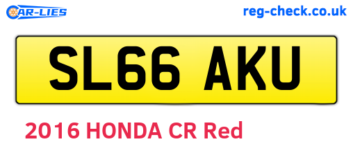 SL66AKU are the vehicle registration plates.