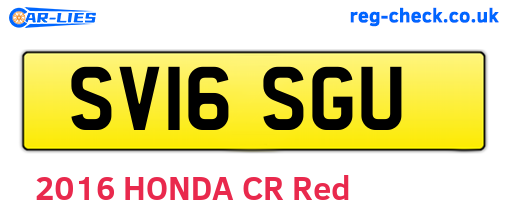 SV16SGU are the vehicle registration plates.