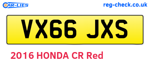 VX66JXS are the vehicle registration plates.