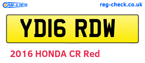YD16RDW are the vehicle registration plates.