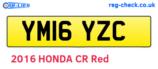 YM16YZC are the vehicle registration plates.
