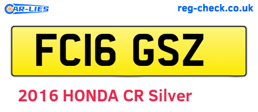 FC16GSZ are the vehicle registration plates.