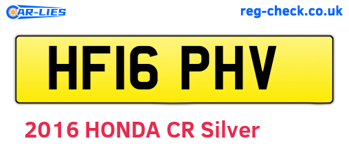 HF16PHV are the vehicle registration plates.