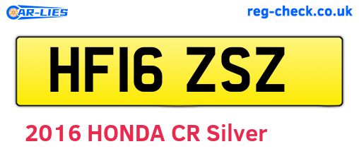 HF16ZSZ are the vehicle registration plates.
